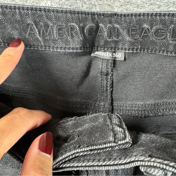 AE Men’s AirFlex 360 Patched Slim Jean Size 32x34 in Black Blaze - Picture 13 of 14